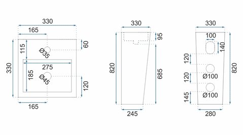 Umywalka wolnostojąca ceramiczna Kamila Rea