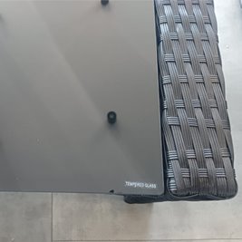 Meble ogrodowe z technorattanu sofa, stół, fotele zestaw Lagos