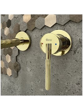 Bateria umywalkowa podtynkowa box Rea Argon złoty połysk