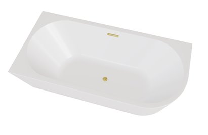 Wanna przyścienna narożna lewa syfon z przelewem złoty 170 cm Zoya Besco WAS-170-ZLZ