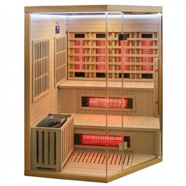 Sauna Combo na podczerwień + fińska 5-osobowa 150x150 cm Moss1 6KW