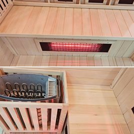 Sauna Combo na podczerwień + fińska 5-osobowa 150x150 cm Moss1 6KW