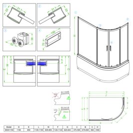Kabina prysznicowa na głębokim brodziku lewa 115x85 cm Maja Hydrosan