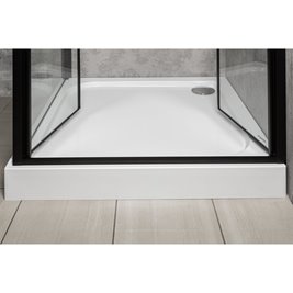 Czarne drzwi prysznicowe podwójne uchylne 90 cm Solid DDP Kerra zdjęcie 3