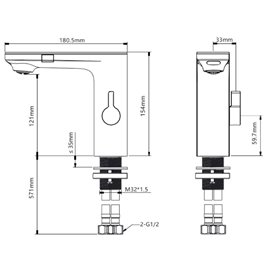 Grafitowa bateria bezdotykowa automatyczna F14-FR LCD