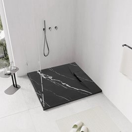 Brodzik kwadratowy czarny struktura kamienia smc 90x90 Bazalt Carrara Black Rea