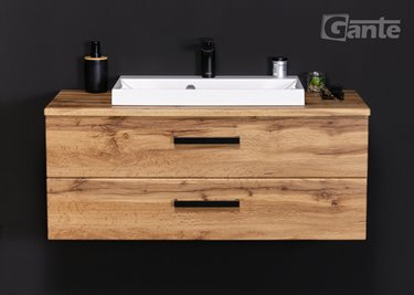 Szafka wisząca z umywalką nablatową 100 cm kolor dąb naturalny 39/2 seria Fokus Loft Gante