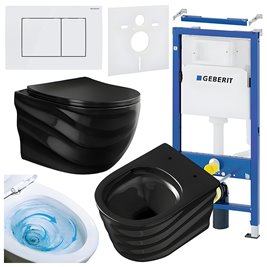 Zestaw podtynkowy stelaż GEBERIT DUOFIX + miska SKAL-BL-RIM-03 + przycisk DELTA 30 biały