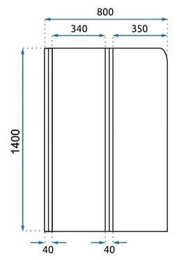 Złoty szczotkowany parawan wannowy składany 80 cm Agat-2 Rea