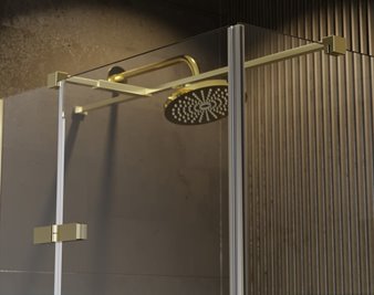 Złota kwadratowa kabina prysznicowa 90x90 lewa Pixa Gold Besco