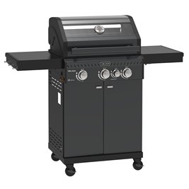 Grill gazowy ZEUS-B kolor czarny ruszt żeliwny moc 11,5 kW + pokrowiec + palnik boczny