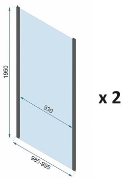 Czarna kabina prysznicowa przyścienna 80x100 Rapid Swing Rea