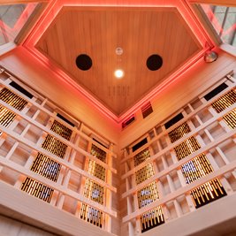 Sauna na podczerwień 3-osobowa 120x120 cm grzejniki kwarcowe i karbonowe Alta6 Infrared