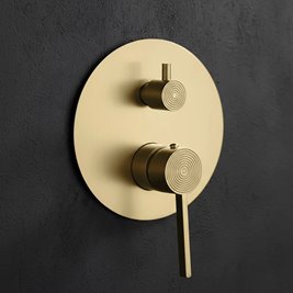 Złoto szczotkowane zestaw prysznicowy podtynkowy box Foster Rea