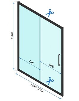 Drzwi prysznicowe rozsuwane 150 cm Rapid Slide Rea Chrom