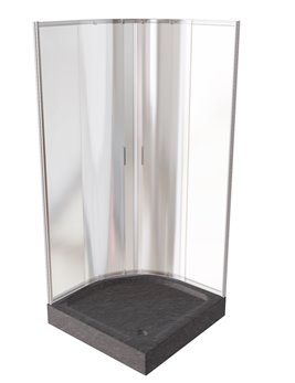 Zarya Besco chromowana kabina prysznicowa 80x80 powłoka ProClean + czarny brodzik 15 cm Alex Stone Effect Black