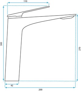 Grafitowa bateria umywalkowa wysoka Avalon Rea