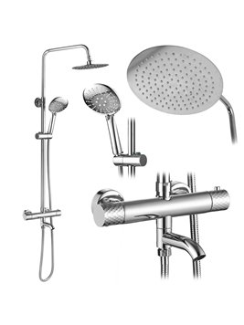 Zestaw prysznicowy natynkowy termostat Lungo Diamond Chrom Rea