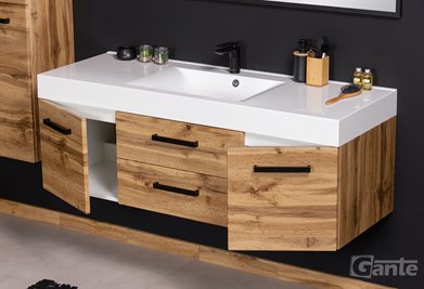 Szafka wisząca z umywalką 140 cm kolor dąb naturalny 50/2 NELA seria Fokus Loft Gante