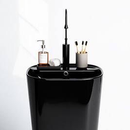 Umywalka wolnostojąca ceramiczna owalna czarny połysk 49x37x83 cm CLARO-BL-490