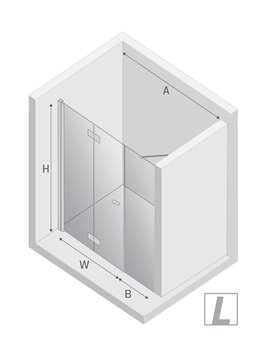Drzwi prysznicowe składane 100 cm lewe D-0148A/D-0095B New Soleo
