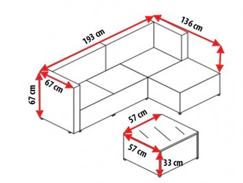 Meble ogrodowe technorattan sofa, stół, dostawka zestaw Volta