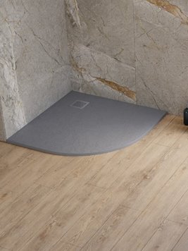 Brodzik półokrągły 90x90 szary New Trendy Mori B-0473