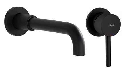 Bateria umywalkowa podtynkowa box Rea Lungo Long czarny mat