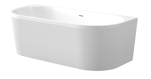 Ryflowana wanna wolnostojąca przyścienna 170 cm Glamour Invena AN-02-12U-M