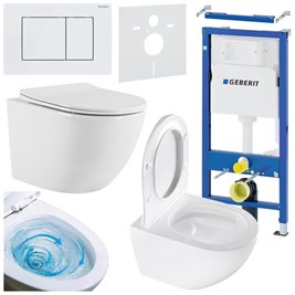 Zestaw podtynkowy stelaż GEBERIT DUOFIX + miska NERO-WH-03 + przycisk DELTA 30 biały