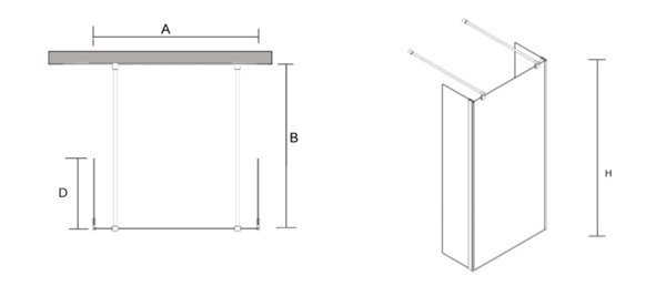 Ścianka prysznicowa 100 cm + 2 x ścianka boczna 32 cm BKP254T10 powłoka Clean Glass
