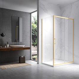 Złota szczotkowana kabina prysznicowa prostokątna 110x90 KZ104B