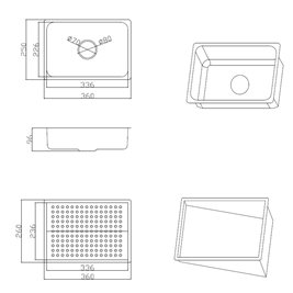 Zlewozmywak kuchenny stalowy jednokomorowy czarny COBA 75X46 ASI 304