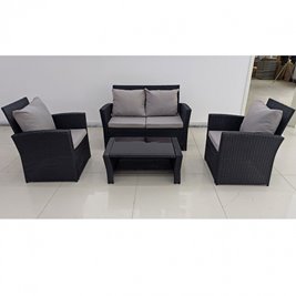 Meble ogrodowe z technorattanu sofa, stół, fotele zestaw Lagos
