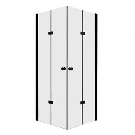 Czarna matowa kabina prysznicowa drzwi składane 80x80 cm BKP122FT08K Foldex Clean Glass
