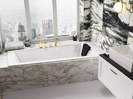 Wanna do zabudowy asymetryczna Intima Slim Besco prawa 160x90 cm