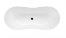 Wanna z konglomeratu czarno-biała 160 cm + klik-klak chrom Viya B&W Besco