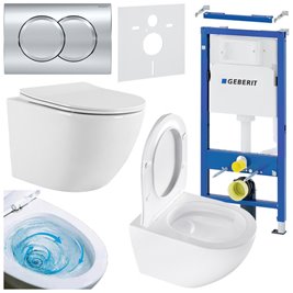 Zestaw podtynkowy stelaż GEBERIT DUOFIX + miska NERO-WH-03 + przycisk DELTA 01 chrom