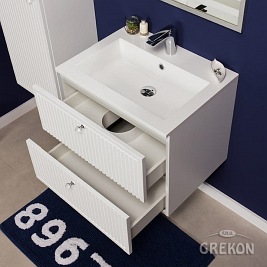 Szafka łazienkowa wisząca z umywalką biały mat 60 cm Argento Gante