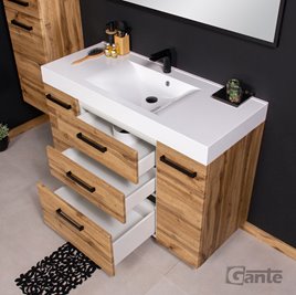 Szafka wisząca z umywalką 120 cm kolor dąb naturalny 50/3C seria Fokus Loft Gante