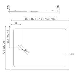 Mild New Trendy B-0633 niski brodzik prysznicowy prostokątny 80x100 cm gładki