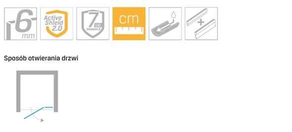 Drzwi prysznicowe uchylne 130 cm prawe EXK-1215 Reflexa New Trendy