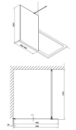 Kabina prysznicowa Marina Omnires Walk-In 90 cm DNR90XCRTR