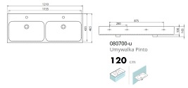 Umywalka Pinto 120 cm Cerastyle