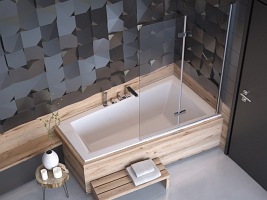 Wanna do zabudowy asymetryczna Intima Slim Besco prawa 160x90 cm