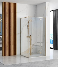 Kabina prostokątna złote okucia 100x80 Rea Fargo