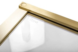 Drzwi prysznciowe do wnęki 80 cm szczotkowane złoto uchylne Hugo Rea Gold