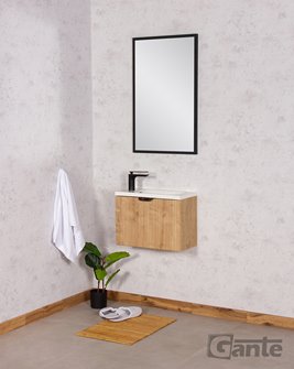 Szafka łazienkowa wisząca z umywalką dąb burlington 50 cm Fresco Gante