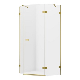 Złota szczotkowana kabina pięciokątna 100x80 EXK-3861 Avexa New Trendy Gold Brushed