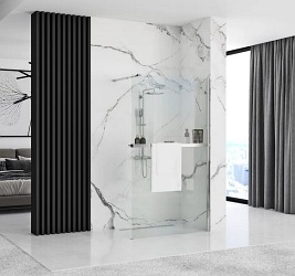 Ścianka prysznicowa z półką i wieszakiem 80 cm Aero Evo Rea